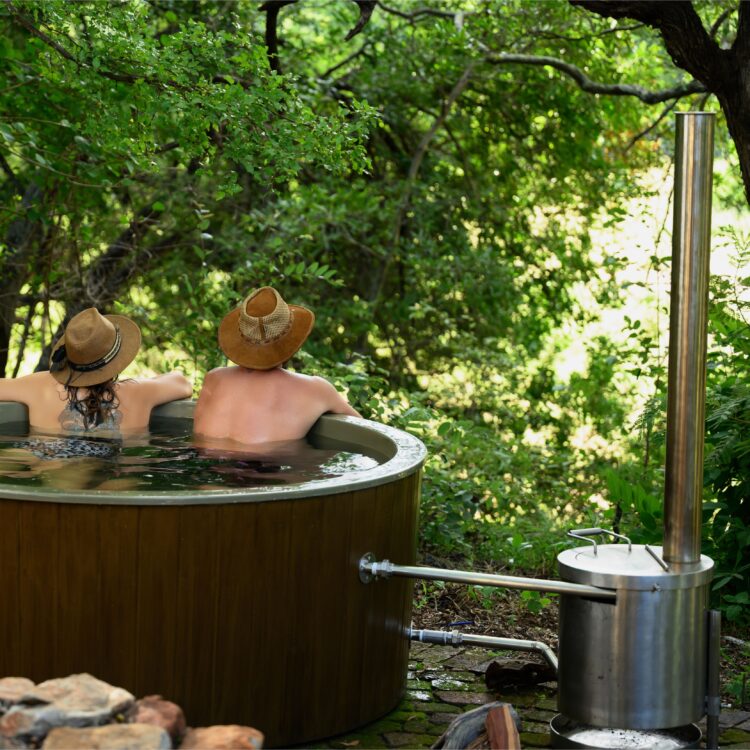 Wooden Hot Tub in African Bush